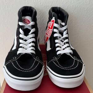 Vans Black and White High-Top Sneakers new with box